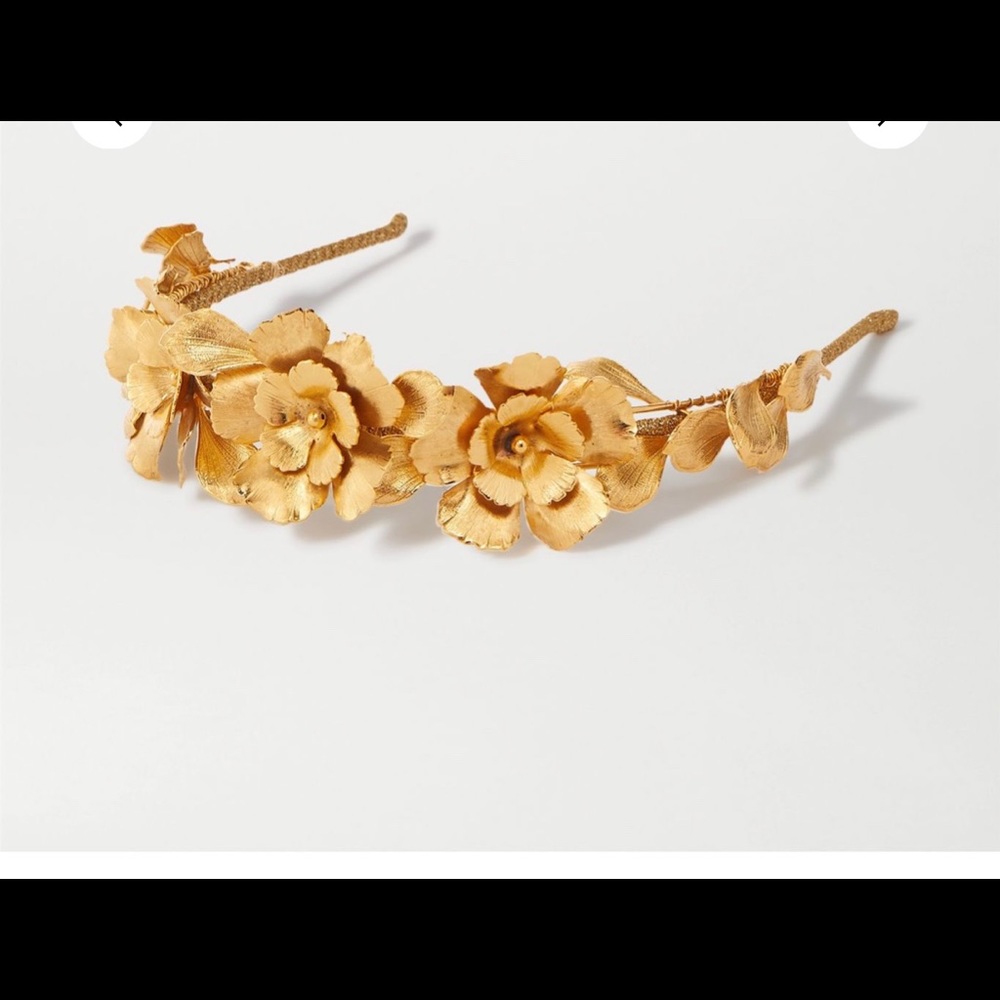 New Jennifer Behr handmade gold flower headband.